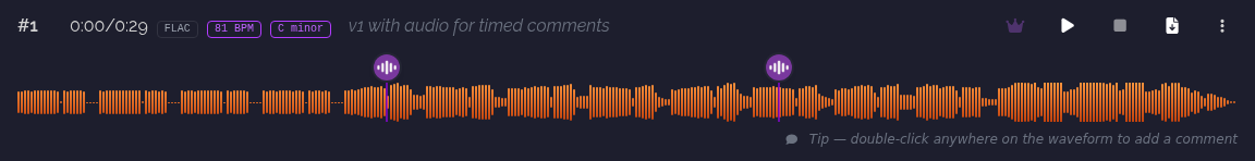 timestamped comments on a track's waveform